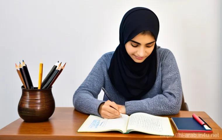 아랍어 어순 특징 - **Prompt Title: Decoding Arabic Noun-Adjective Agreement**

    A diverse group of three friendly, s...