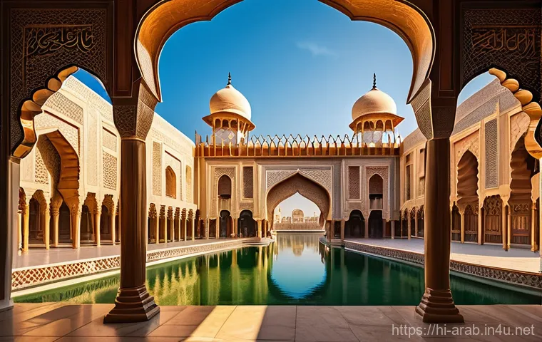 아랍어와 우르두어 유사점 - **Prompt:** An ethereal artistic depiction of two vibrant rivers, one representing Arabic and the ot...